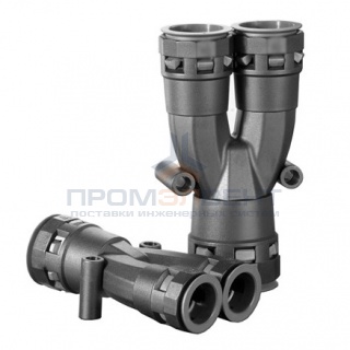 Разветвитель DN 1х36 + 2х29 мм, полиамид, цвет чёрный DKC